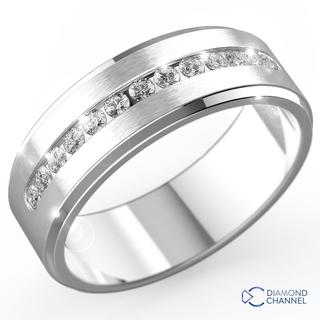 Channel Set Diamond Wedding Ring In 9k White Gold (0.35ct tw) 6mm