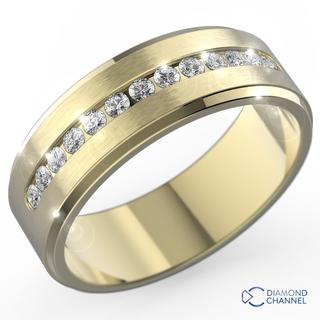 Channel Set Diamond Wedding Ring In 9k White Gold (0.35ct tw) 6mm