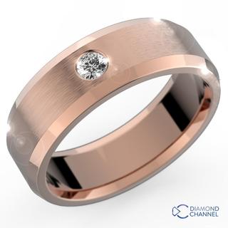 7mm Single Diamond Bevel Edge Wedding Ring (0.025ct TW*)