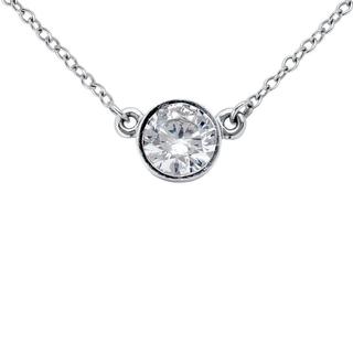 Bezel Set Solitaire Pendant in 9K White Gold (0.20ct tw)