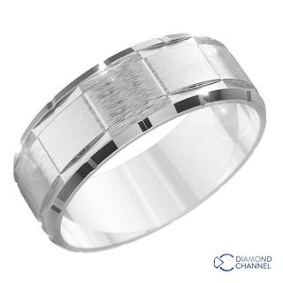 8mm Facet Wedding Band