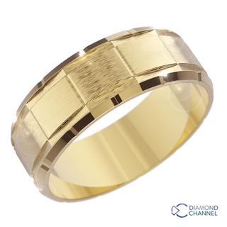 8mm Facet Wedding Band