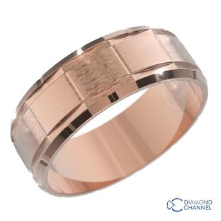 8mm Facet Wedding Band