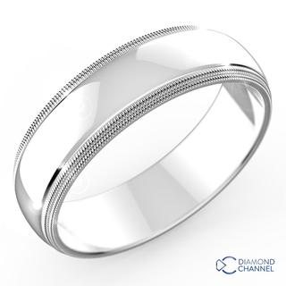 6mm Double Milgrain Comfort Fit Wedding Band