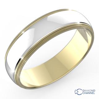 6mm Double Milgrain Comfort Fit Wedding Band