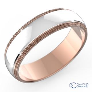 6mm Double Milgrain Comfort Fit Wedding Band