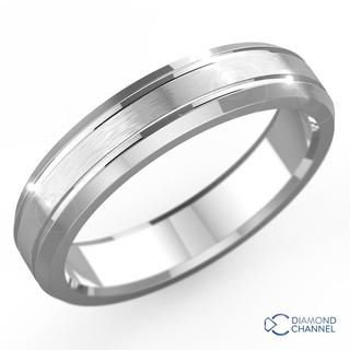 4.5mm Brushed Inlay Bevel Edge Wedding Ring