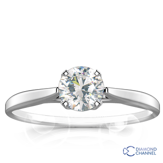 Floral Cathedral Solitaire Engagement Ring (0.50ct tw)