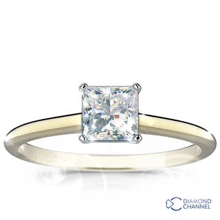 Petite Princess Cut Solitaire Engagement Ring (PR-0.37ct tw)