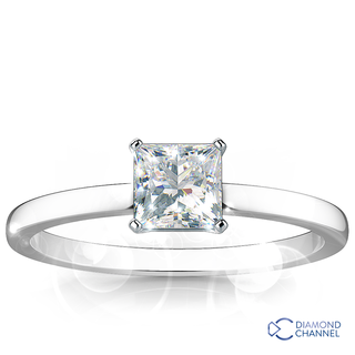 Princess Cut Solitaire Diamond Ring (PR-0.44ct tw)