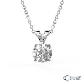 Double Bail Solitaire Pendant in 9K White Gold (0.25ct tw)