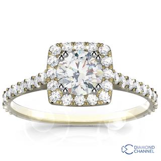 Cushion Halo Diamond Engagement Ring (0.82ct tw)
