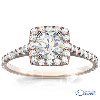 Cushion Halo Diamond Engagement Ring (0.63ct tw)