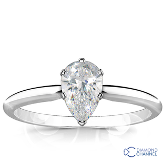 Pear Shape Solitaire Diamond Engagement Ring (0.67ct tw)