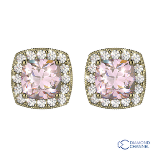 Morganite Blossom Diamond Earrings