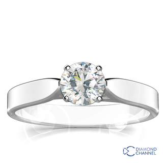 Flat Tapered Solitaire Engagement Ring Set 0.39ct tw)