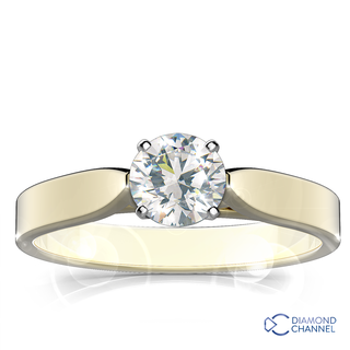 Flat Tapered Solitaire Engagement Ring Set 0.39ct tw)