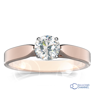 Flat Tapered Solitaire Engagement Ring Set 0.39ct tw)