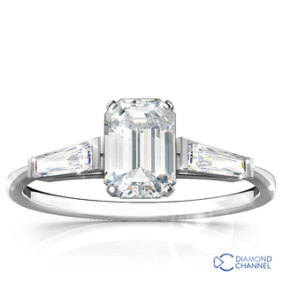 Three Stone Diamond Ring In 9k White gold(0.46ct tw)