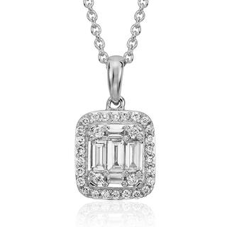 Baguette Diamond pendant In 9k White Gold (0.30ct tw)
