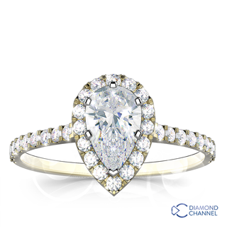 Pear Cut Halo Diamond Engagement Ring (0.78ct tw)