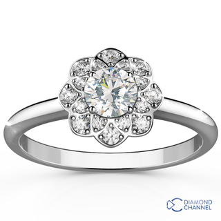 Floral Halo Diamond Ring (0.63ct tw)