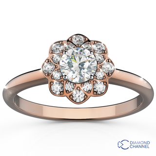 Floral Halo Diamond Ring (0.63ct tw)