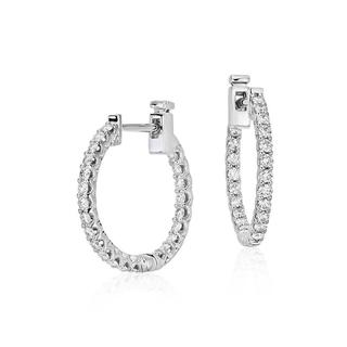 Classic Diamond Hoop Earrings In 9k White Gold(0.40ct tw)