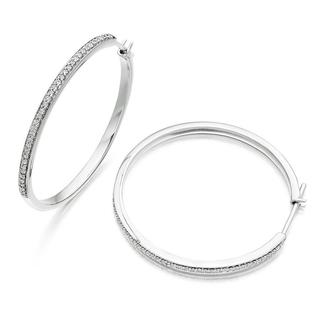Classic Diamond Hoop Earrings In 9k White Gold(0.60ct tw)
