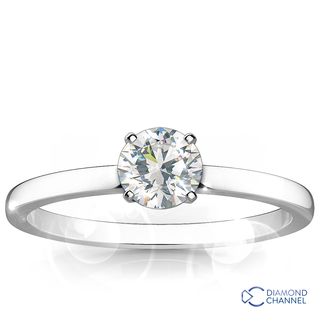 Classic Four Claw Solitaire Engagement Ring (RBC-0.51ct)