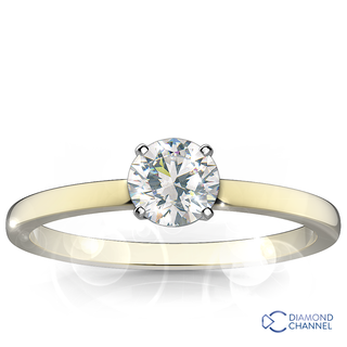 Classic Four Claw Solitaire Engagement Ring (RBC-0.51ct)
