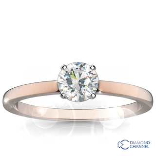 Classic Four Claw Solitaire Engagement Ring (RBC-0.51ct)