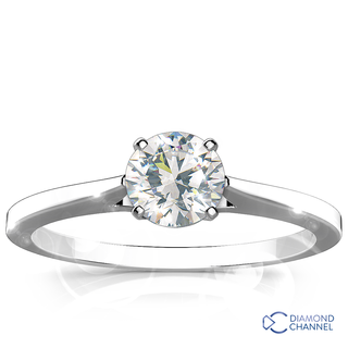 Classic Tapered Cathedral Solitaire Engagement Ring (RBC-0.25ct tw)