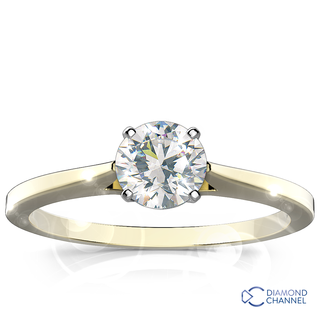 Classic Tapered Cathedral Solitaire Engagement Ring (RBC-0.25ct tw)