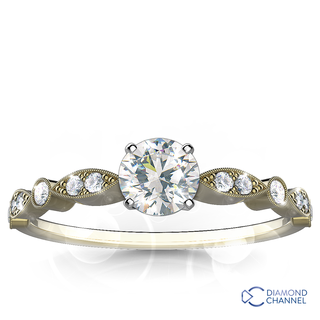 Milgrain Marquise And Dot Diamond Engagement Ring (0.60ct tw) 