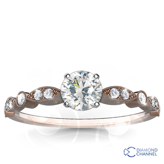 Milgrain Marquise And Dot Diamond Engagement Ring (0.60ct tw) 