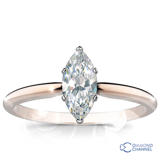 Marquise Cut Solitaire Diamond Ring (MRQ-0.37ct tw)