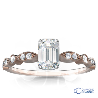 Milgrain Emerald Diamond Engagement Ring (0.67ct tw)