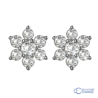 Flower Diamond Stud Earrings (0.42ct TW*)