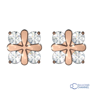 Petite Rose Petal Diamond Stud Earrings (0.44ct TW*)