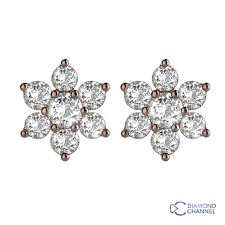 Flower Diamond Stud Earrings (0.42ct TW*)