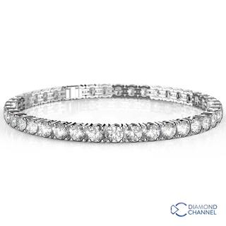 Diamond Classic Four Claw Tennis Bracelet In 18K White Gold (2.76CT TW)