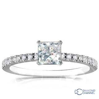 French Pave Diamond Engagement Ring (0.58ct tw)