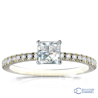 French Pave Diamond Engagement Ring (0.58ct tw)