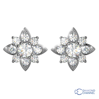 Royal Petal Diamond Stud Earrings (0.46ct TW*)