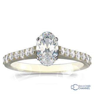 Oval Pave Set Diamond Engagement Ring (0.63ct tw)