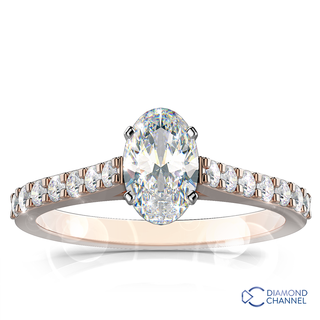 Oval Pave Set Diamond Engagement Ring (0.63ct tw)