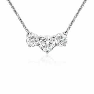 Three Stone Diamond Pendant in 9K White Gold (0.40ct tw)