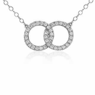 Infinity Ring Diamond Pendant in 9K White Gold (0.36ct tw)