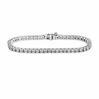 Diamond classic four claw Tennis Bracelet in 18K White Gold (0.86ct tw) 